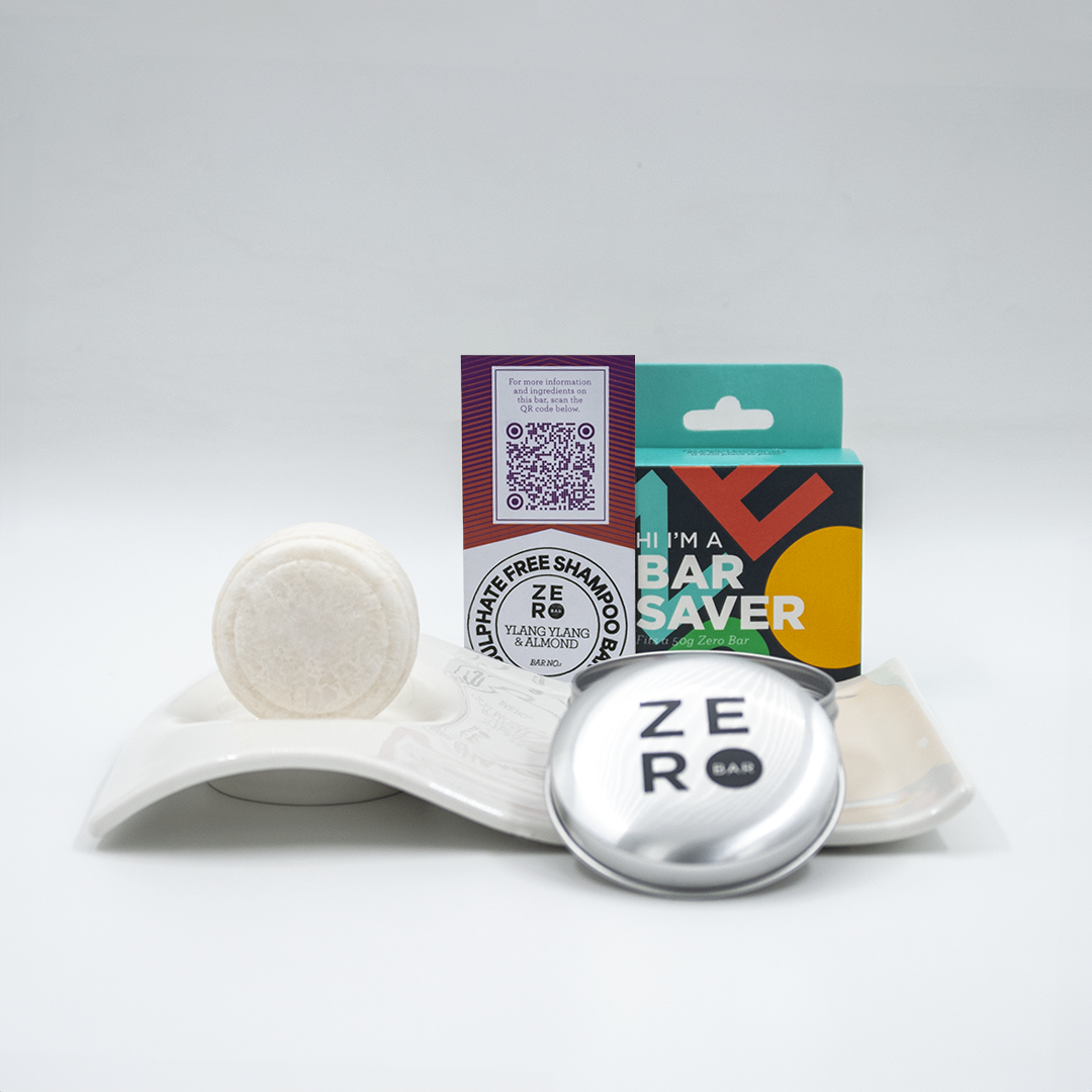 Zero Bar Ylang Ylang & Almond Oil Sulphate Free 50g Shampoo Bar + Bar Saver