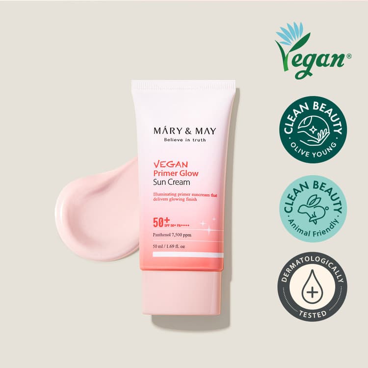 MARY & MAY Vegan Primer Glow Sun Cream SPF50+ PA++++ (50 ml)