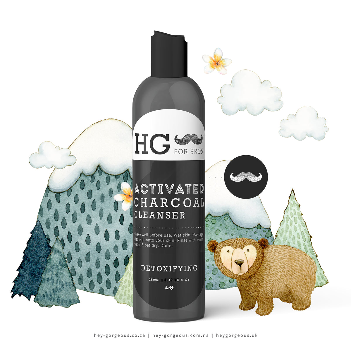 HG For Bros Activated Charcoal Detoxifying Cleanser (250ml)